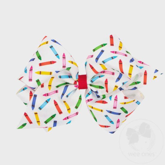 MEDIUM CRAYON BACK TO SCHOOL BOW