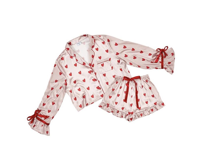 HEARTS CROPPED PJ SET