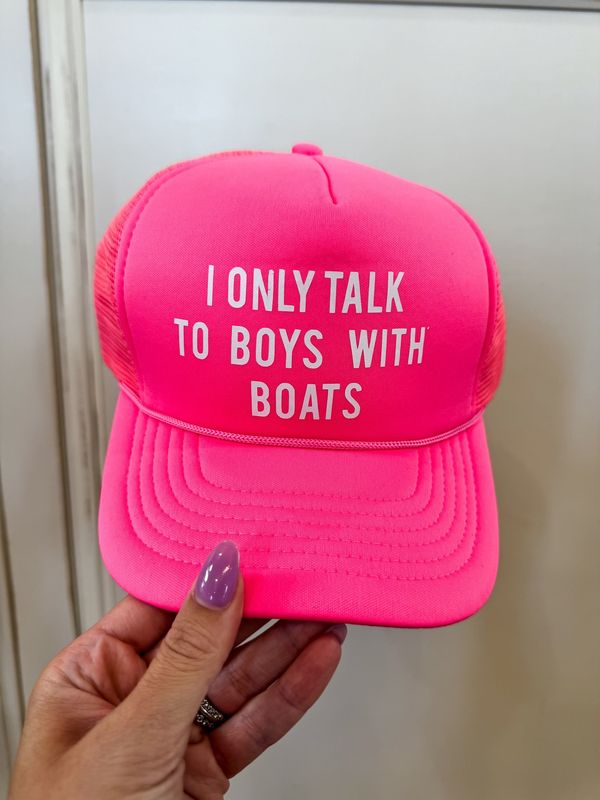 BOYS WITH BOATS HAT- PINK