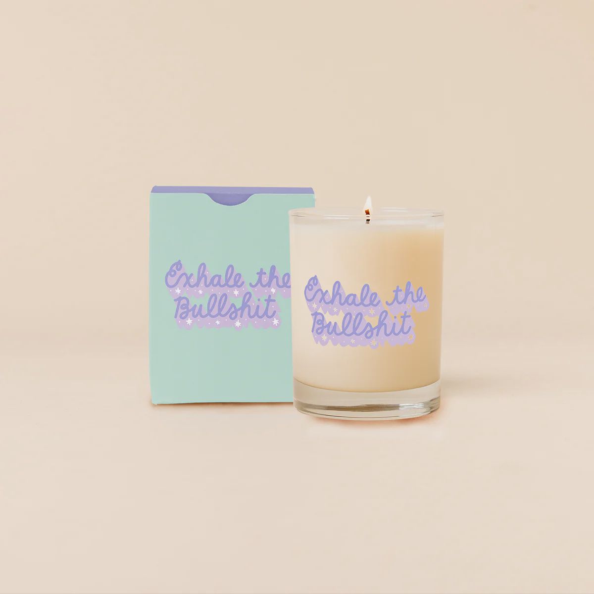 ROCKS GLASS CANDLE- EXHALE THE BULLSHIT