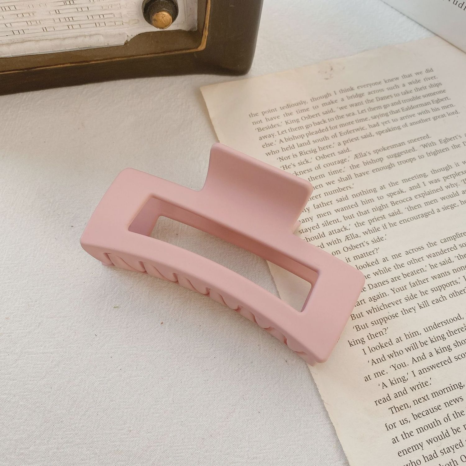 RECTANGLE CLAW CLIP, Colour: BLUSH PINK