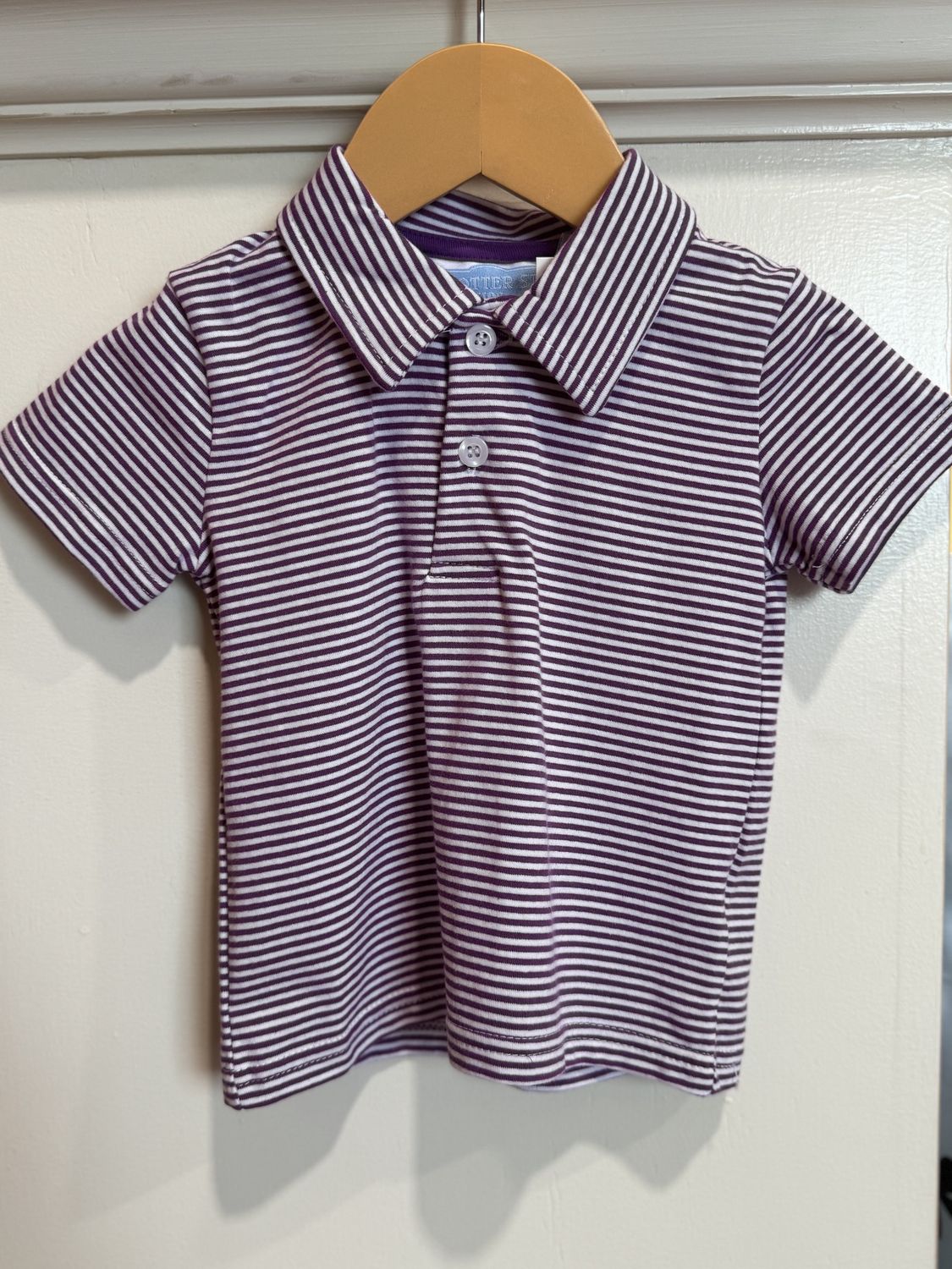 HENRY GAME DAY PURPLE STRIPE POLO