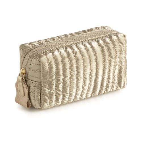 LOGAN SMALL BOXY COSMETIC POUCH- GOLD