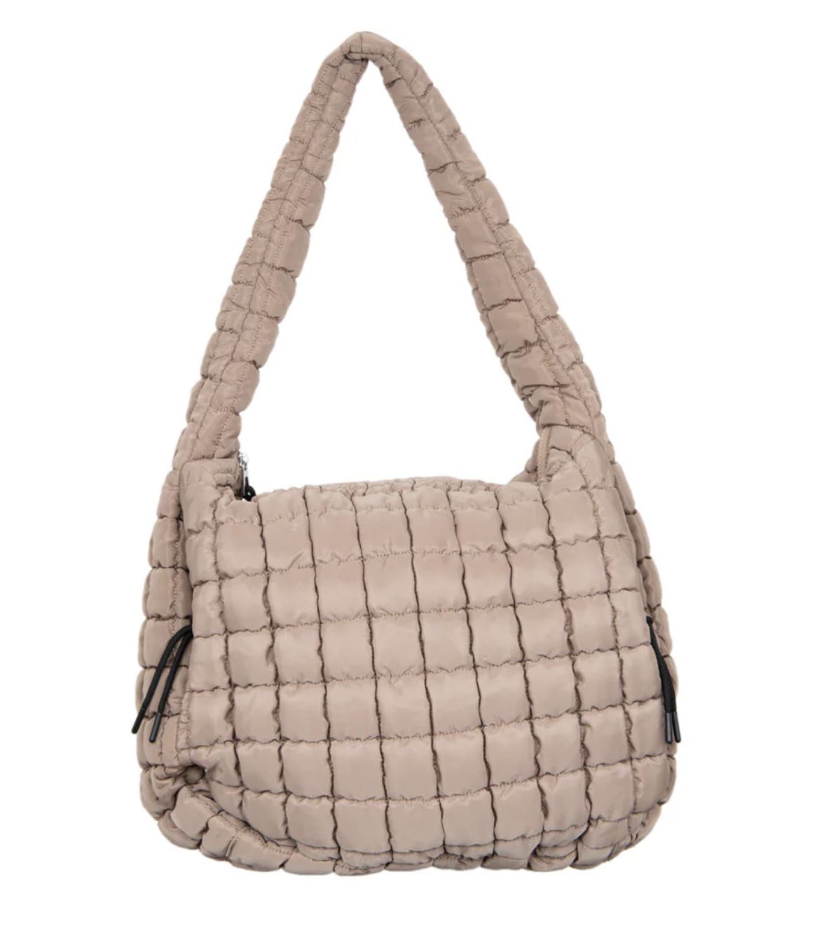 OVERSIZED QUILTED HOBO TOTE BAG, Colour: TAN