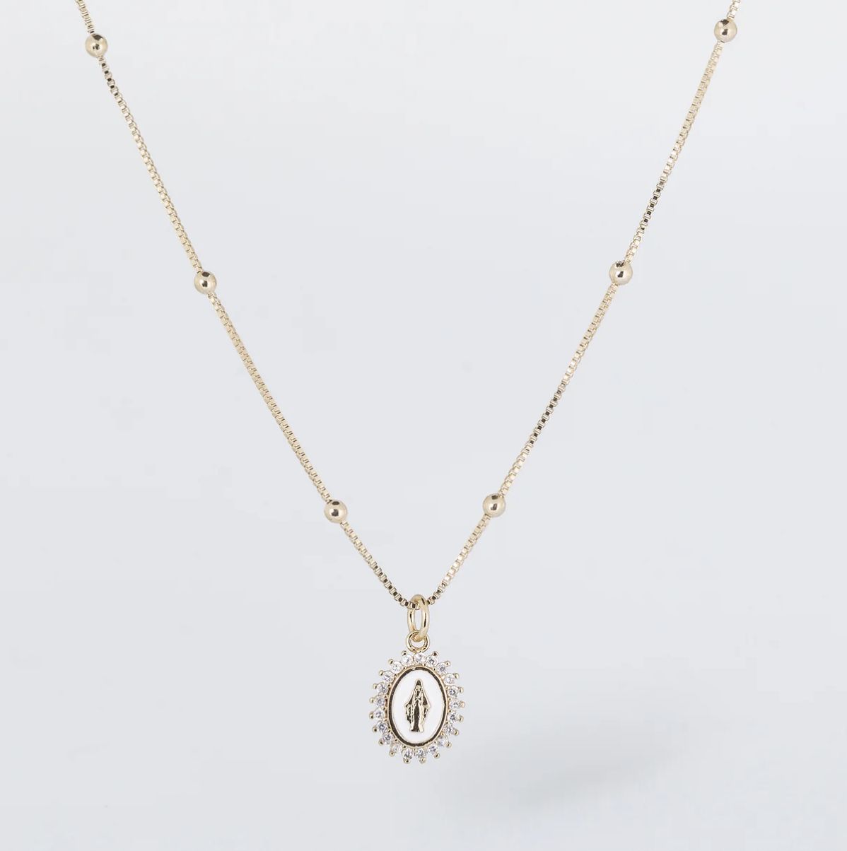 OUR LADY OF LOURDES NECKLACE- WHITE