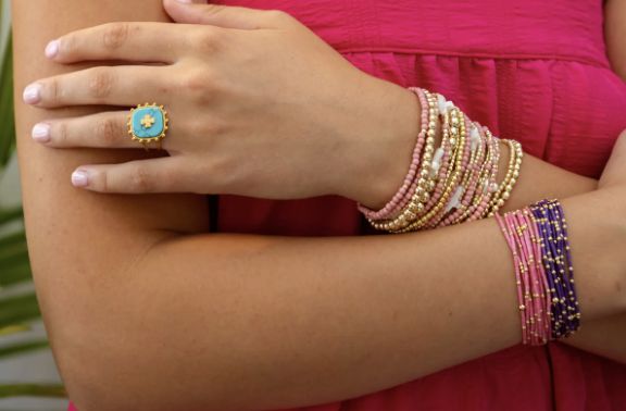 RIVIERA RING COLLECTION- CROSS TURQUOISE