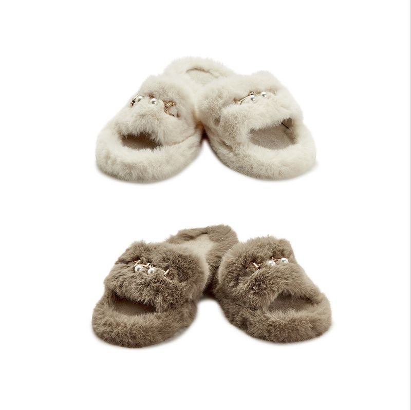 FAUX FUR SLIPPER SLIDES