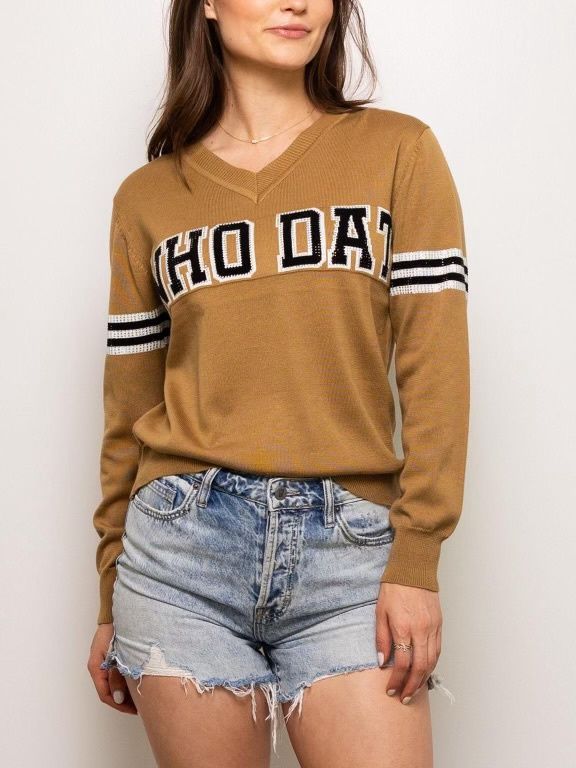 WHO DAT CAMEL VINTAGE SWEATER
