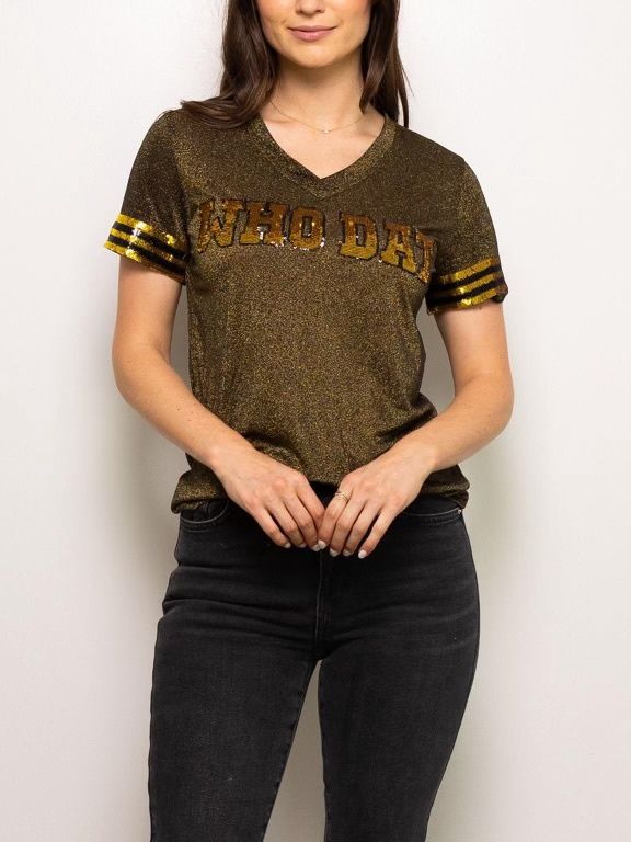 WHO DAT GLITTER TEE