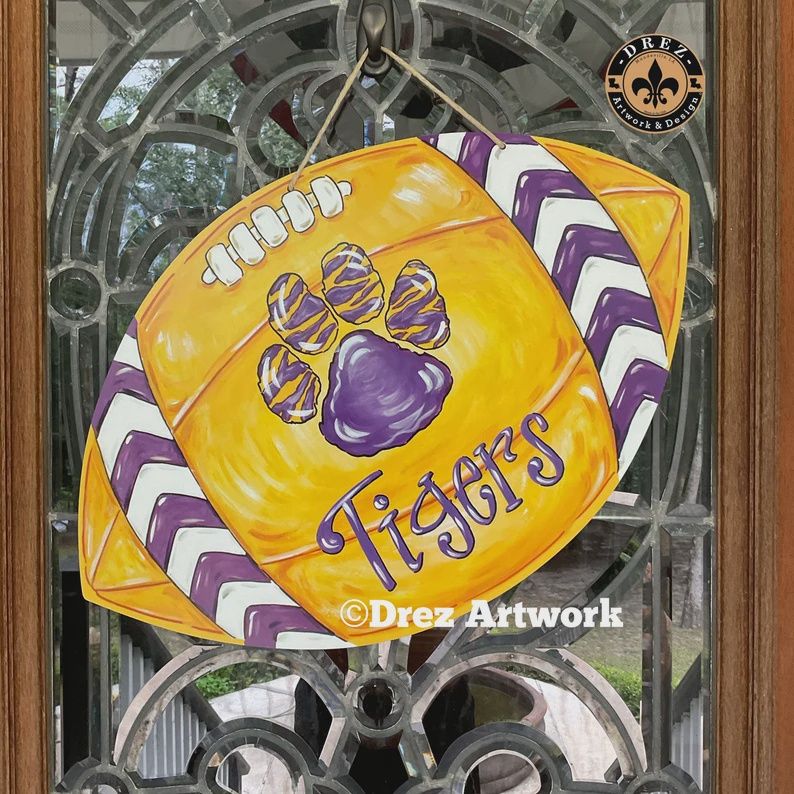 TIGER FOOTBALL DOOR HANGER