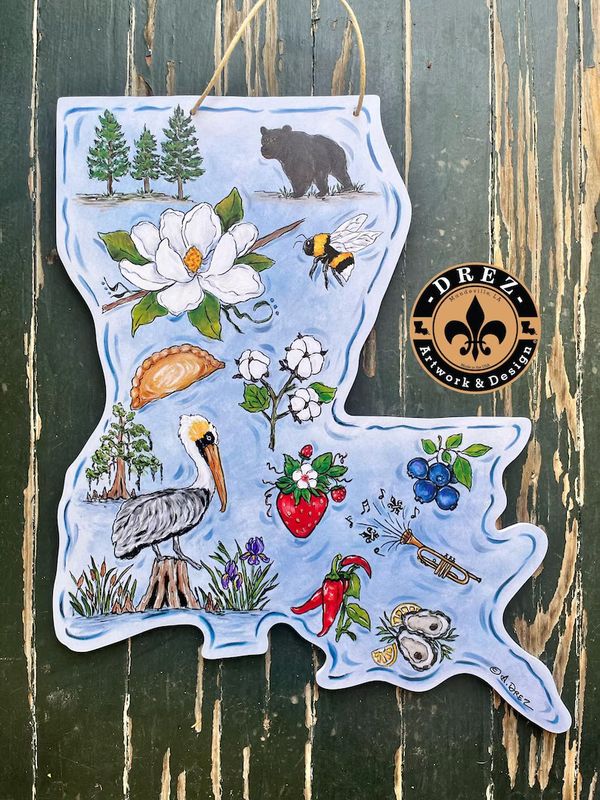 LOUISIANA SYMBOLS DOOR HANGER