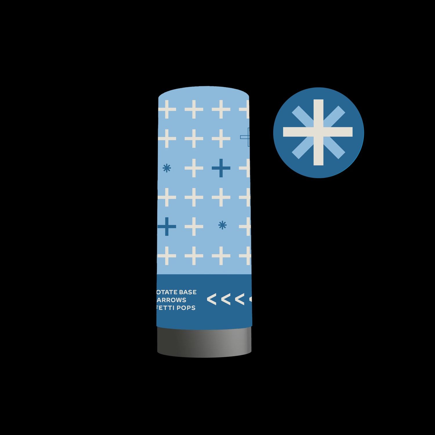 LIGHT BLUE &amp; WHITE CONFETTI POPPER