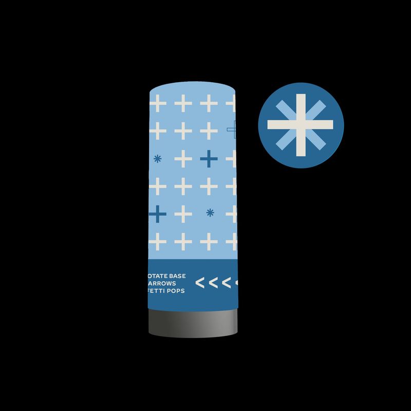 LIGHT BLUE &amp; WHITE CONFETTI POPPER