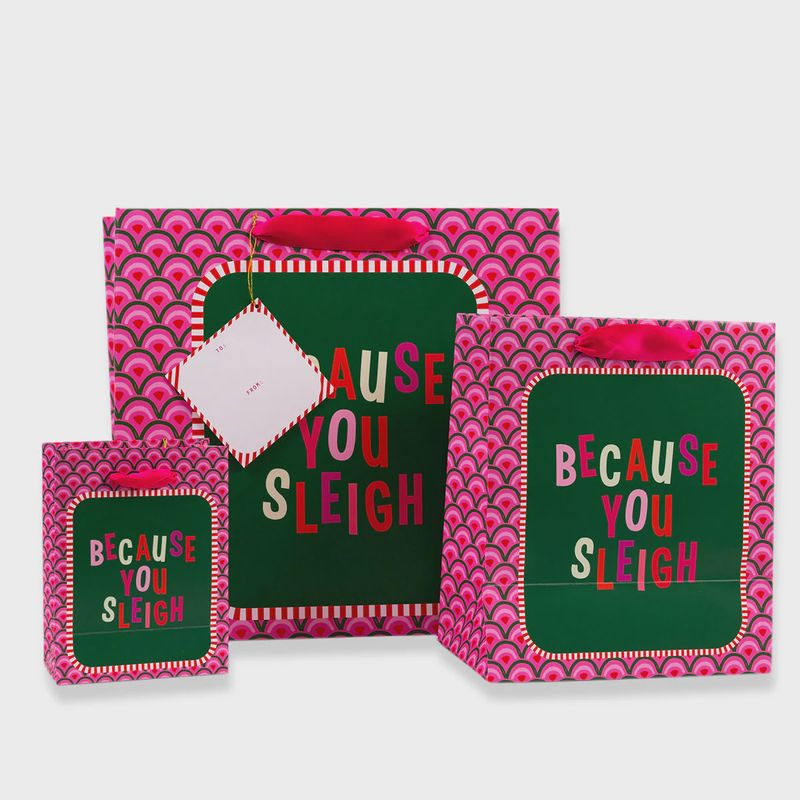 MEDIUM GIFT BAG- SLEIGH