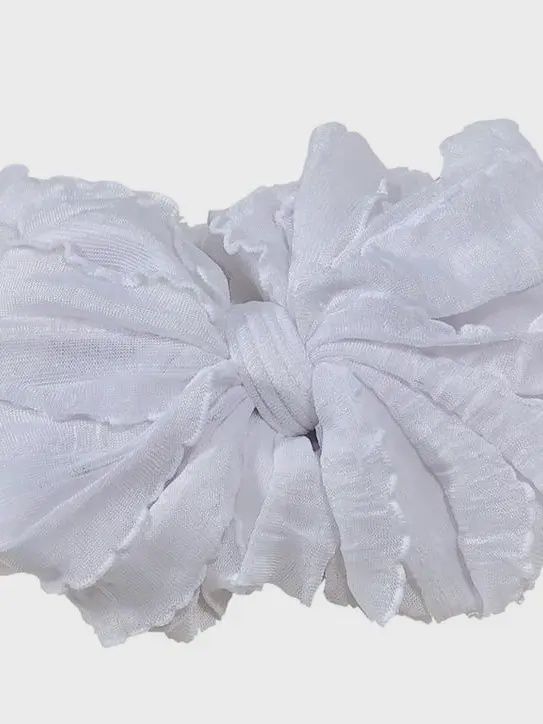 WHITE RUFFLED HEADBAND