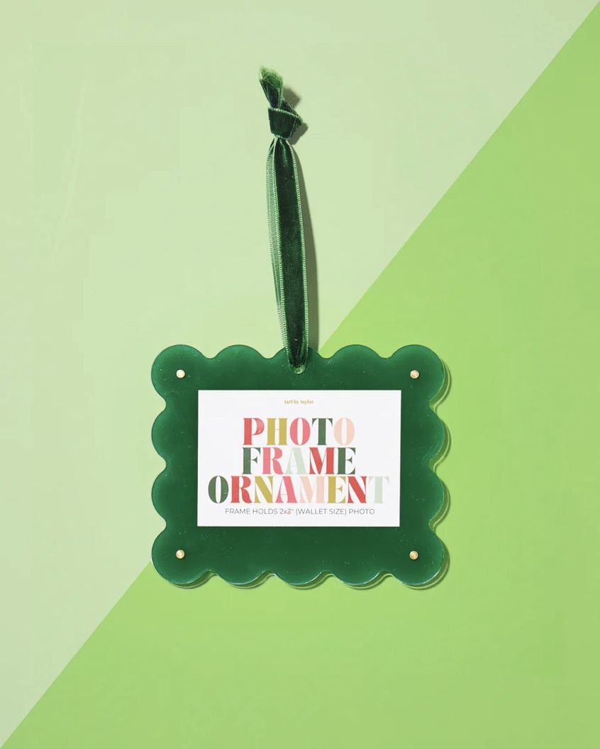 GREEN FRAME ORNAMENT