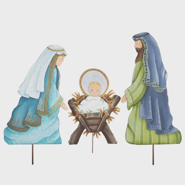 HOLY FAMILY YARD STAKE SET
