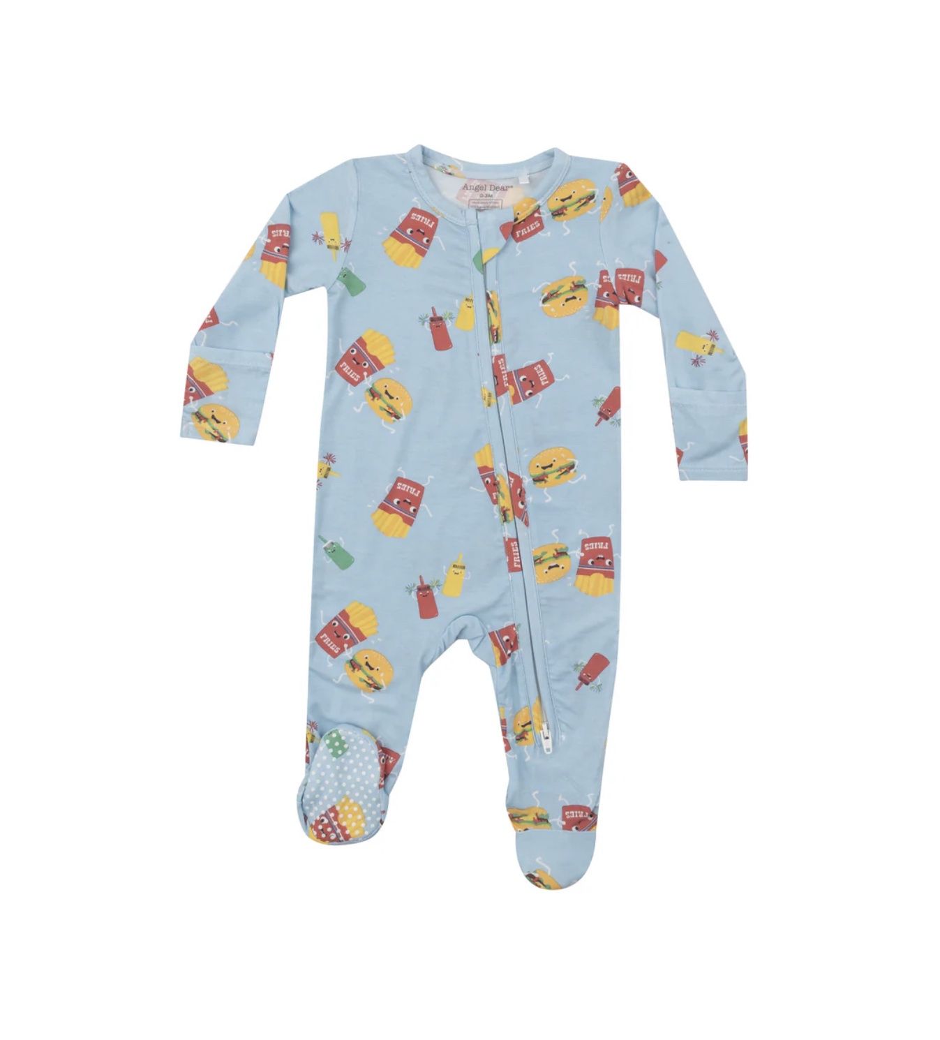 FAST FOOD BLUE 2 WAY ZIPPER FOOTIE