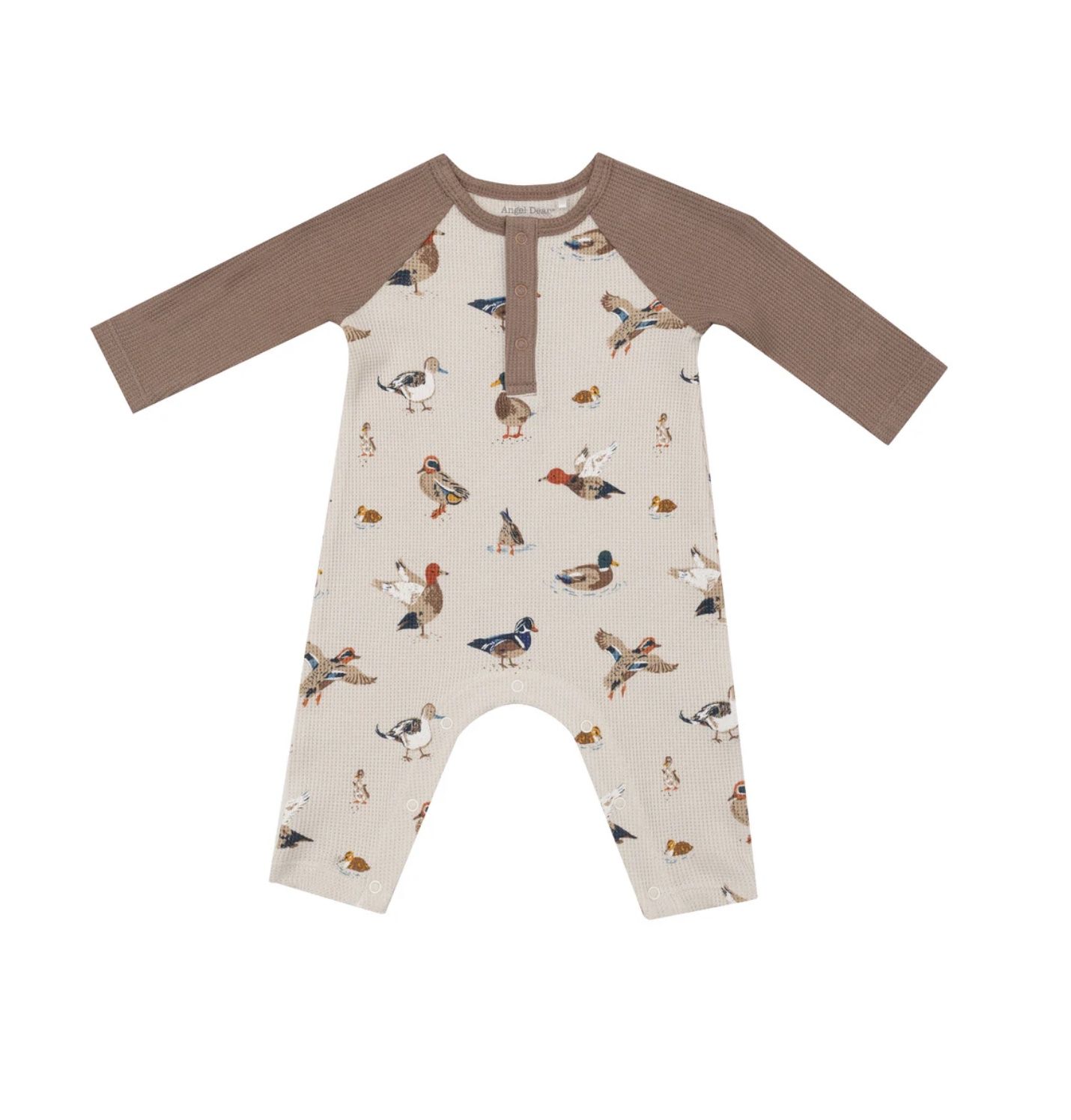 DUCKS LONG SLEEVE RAGLAN HENLEY ROMPER