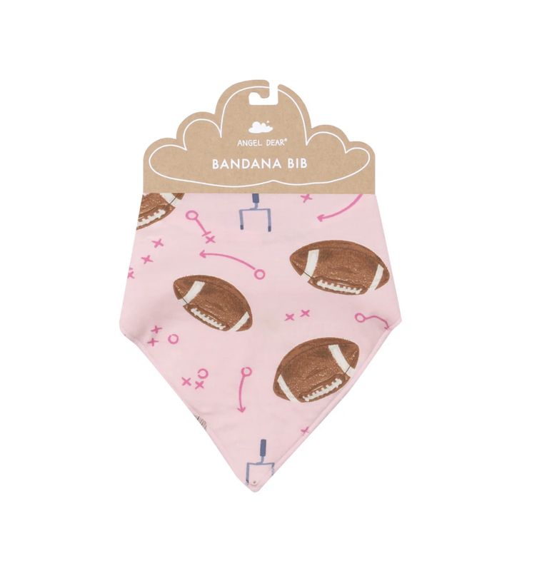 FOOTBALLS PINK BANDANA BIB