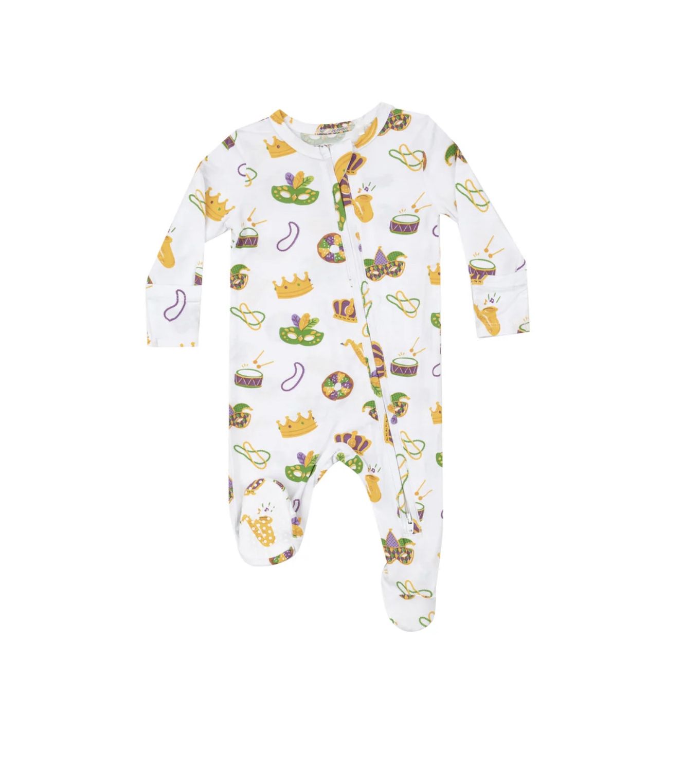 MARDI GRAS 2 WAY ZIPPER FOOTIE