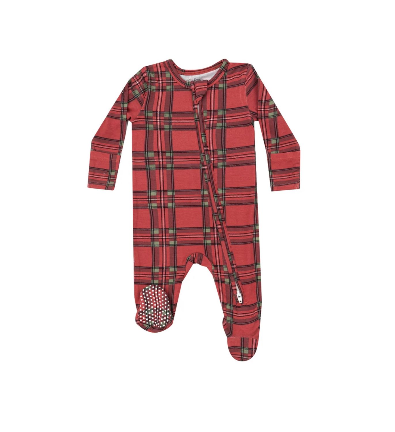 VINTAGE HOLIDAY PLAID 2 WAY ZIPPER FOOTIE