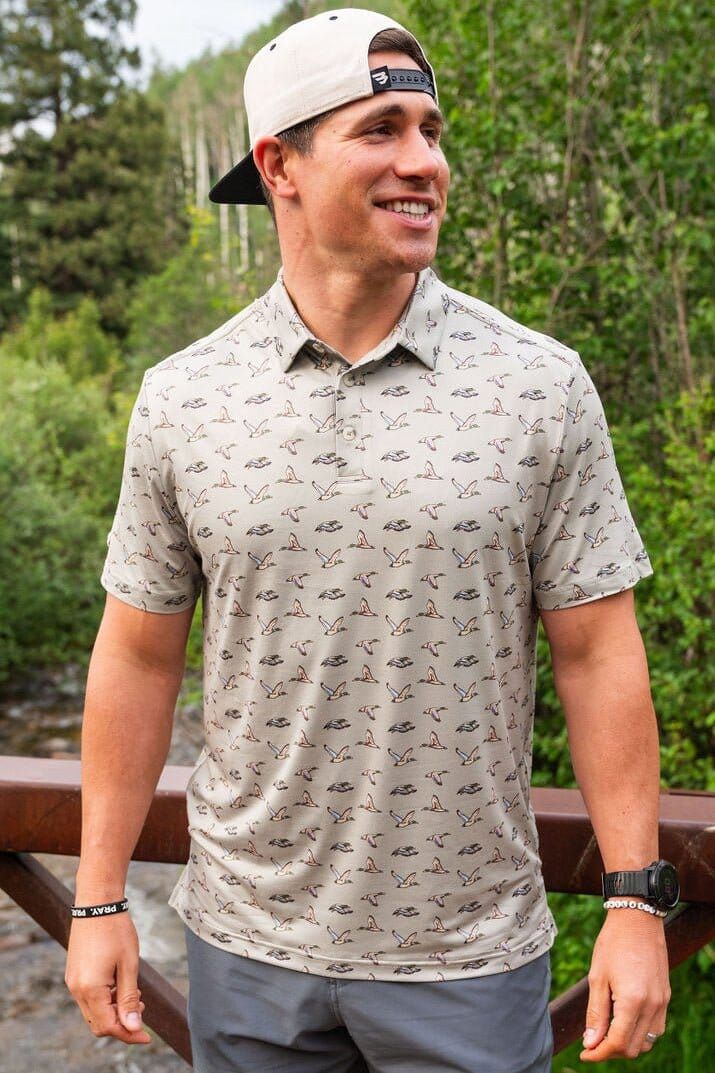 FLYING DUCKS PERFORMANCE POLO- GREEN