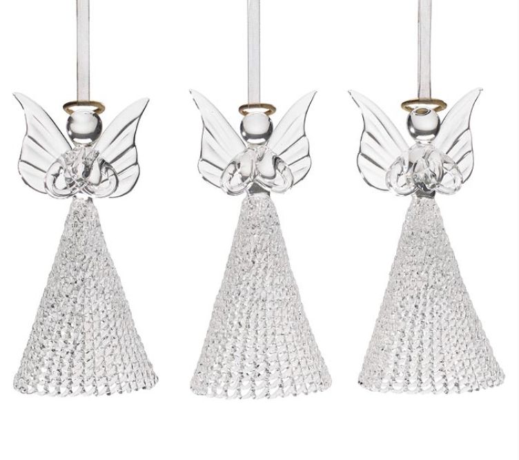 CLEAR GLASS ANGEL ORNAMENT