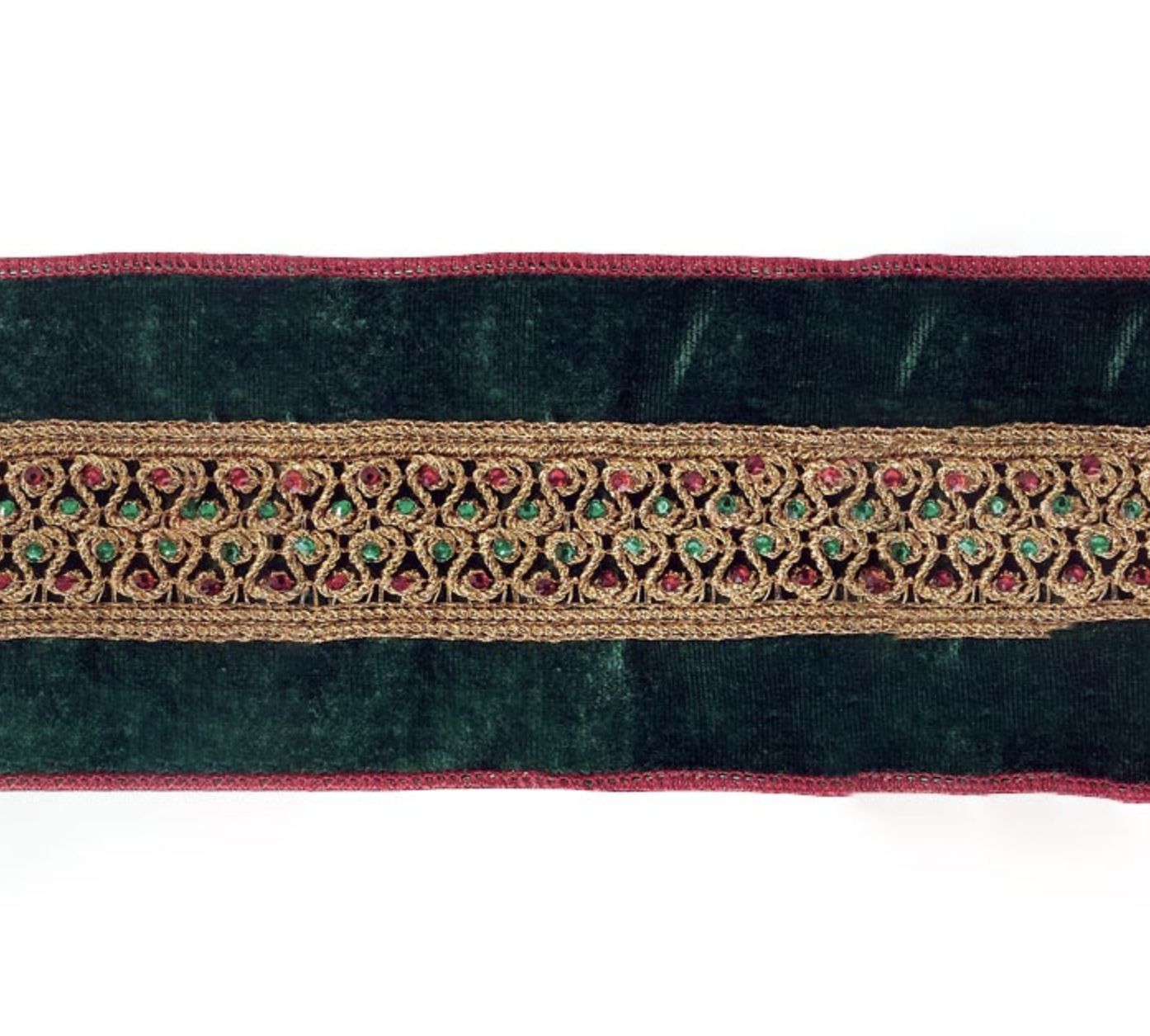 GREEN VELVET ACCENT RIBBON