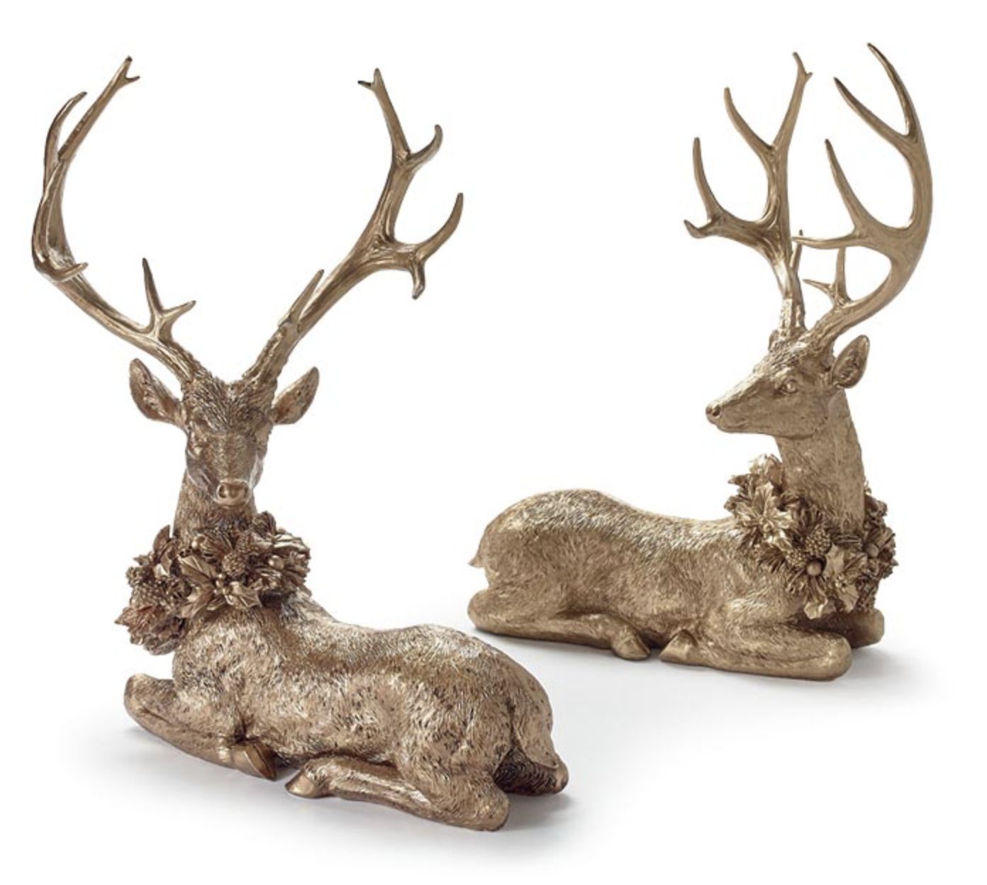 GOLD LYING DEER DECOR