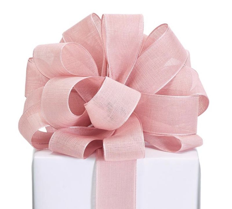 LINEN LIKE TEAGAN PINK BLUSH RIBBON