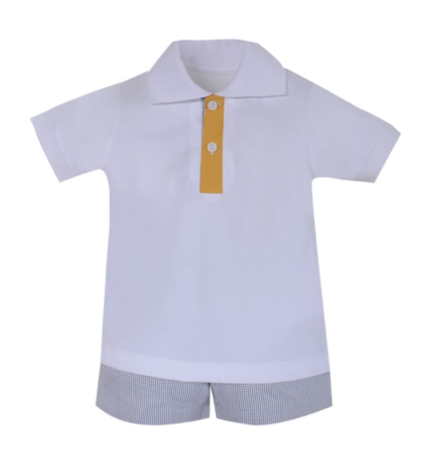 BLACK &amp; GOLD BOY SHORT SET