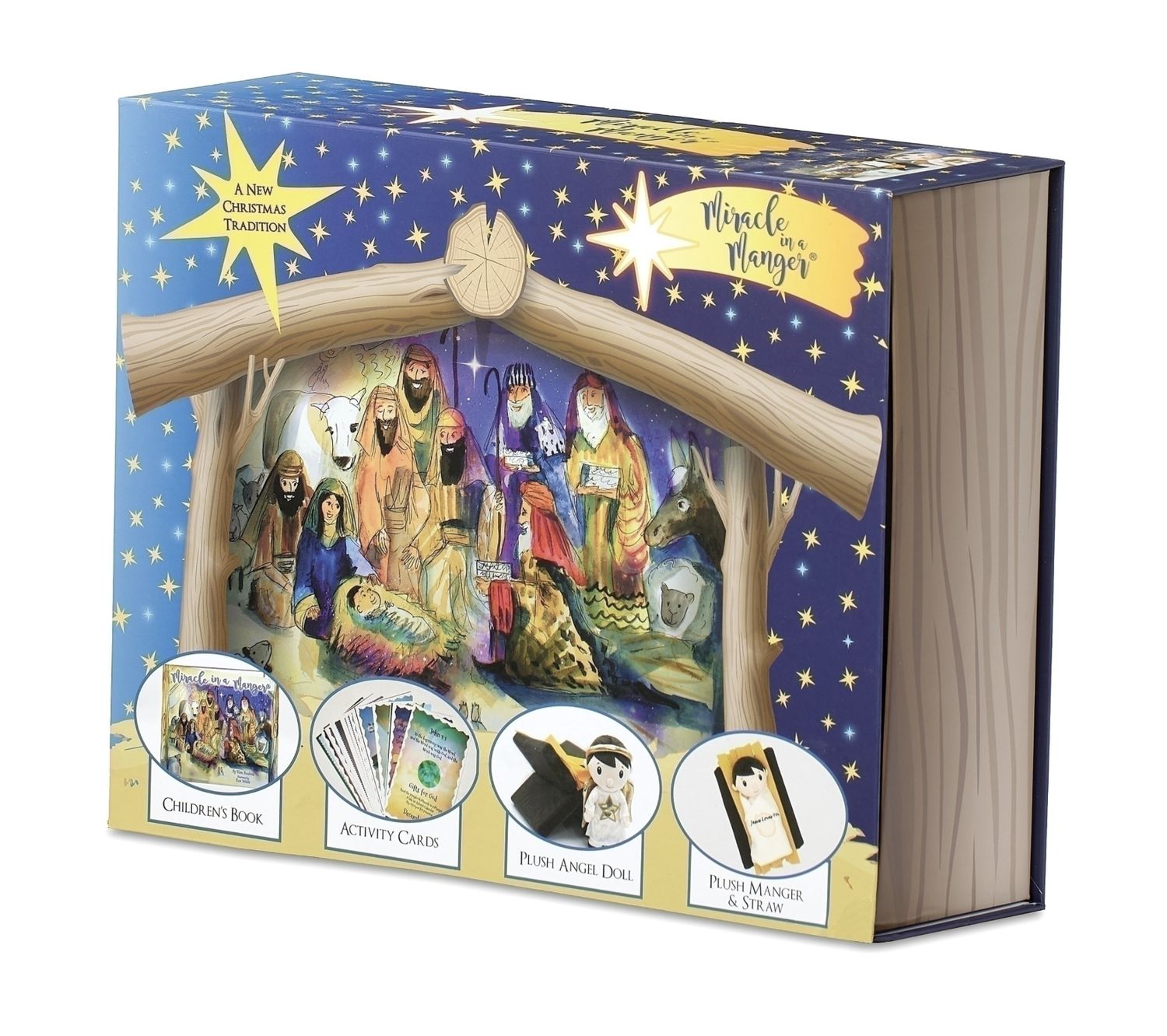 MIRACLE IN A MANGER PLUSH SET W/ BOOK