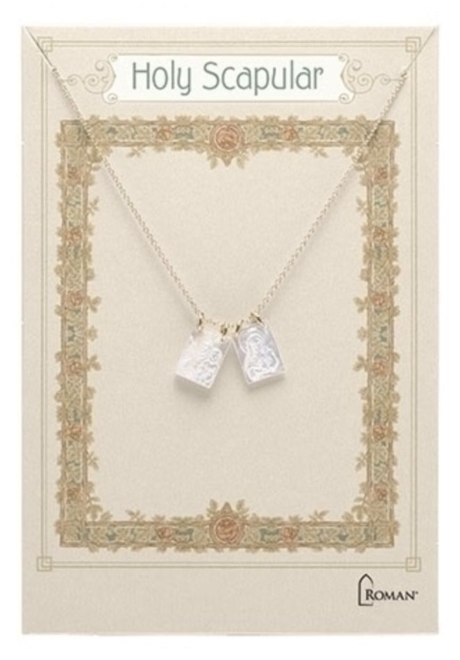 SHELL DOUBLE SCAPULAR NECKLACE STERLING &amp; GOLD