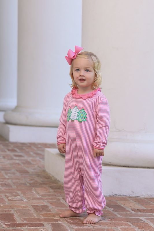 CHRISTMAS TREE RUFFLE ROMPER