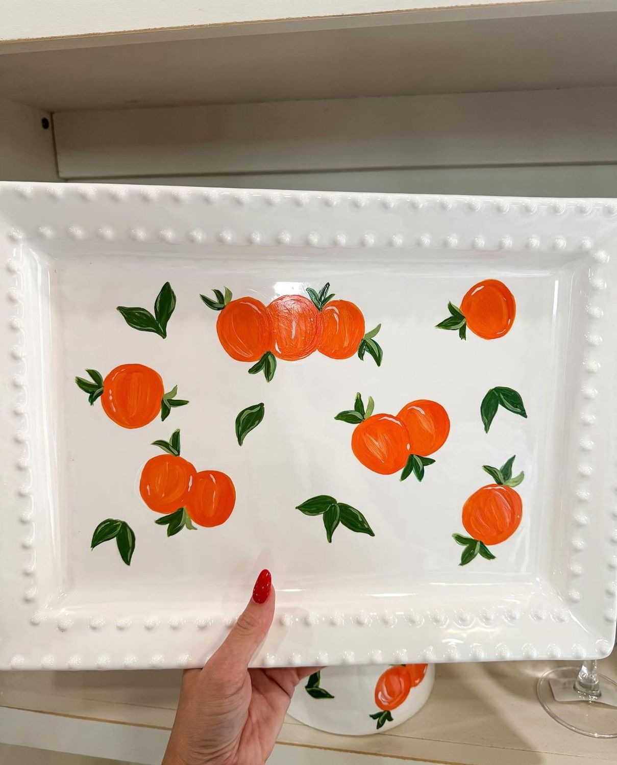 HAND PAINTED ORANGE PLATTER