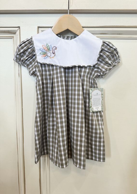 KHAKI PLAID REESE DRESS