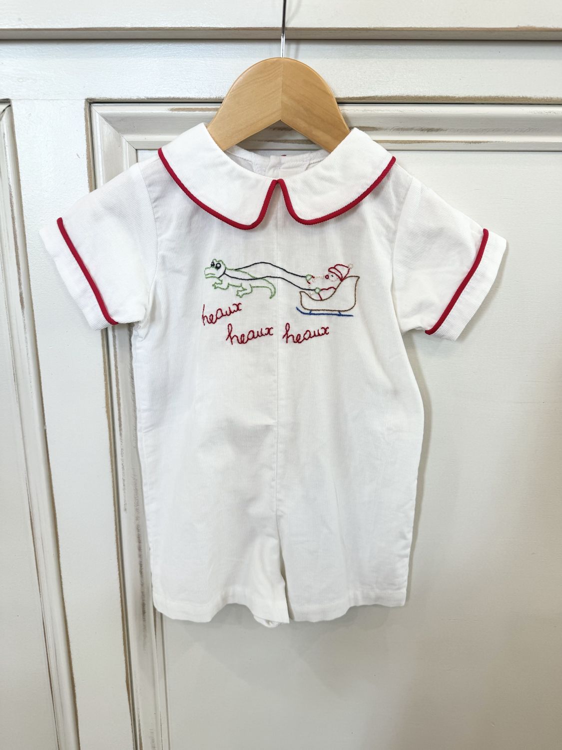 CAJUN SANTA WHITE WILLIAMS ROMPER