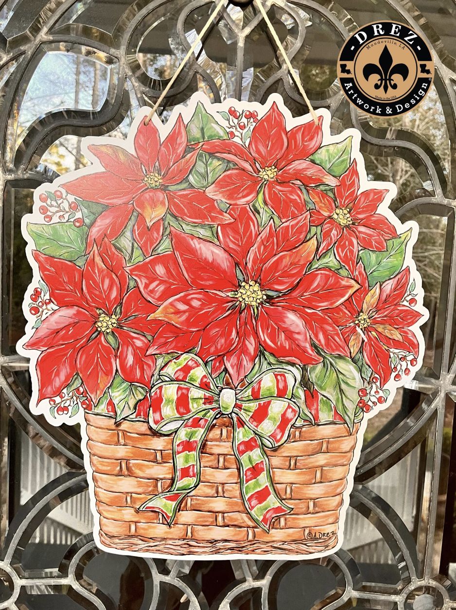 POINSETTIA DOOR HANGER