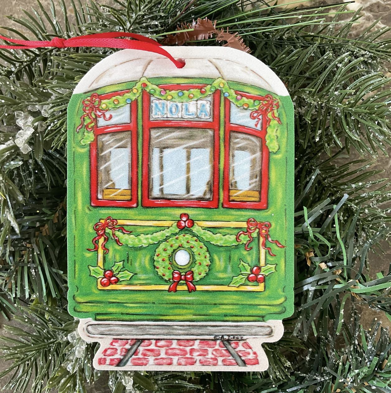 CHRISTMAS STREETCAR ORNAMENT