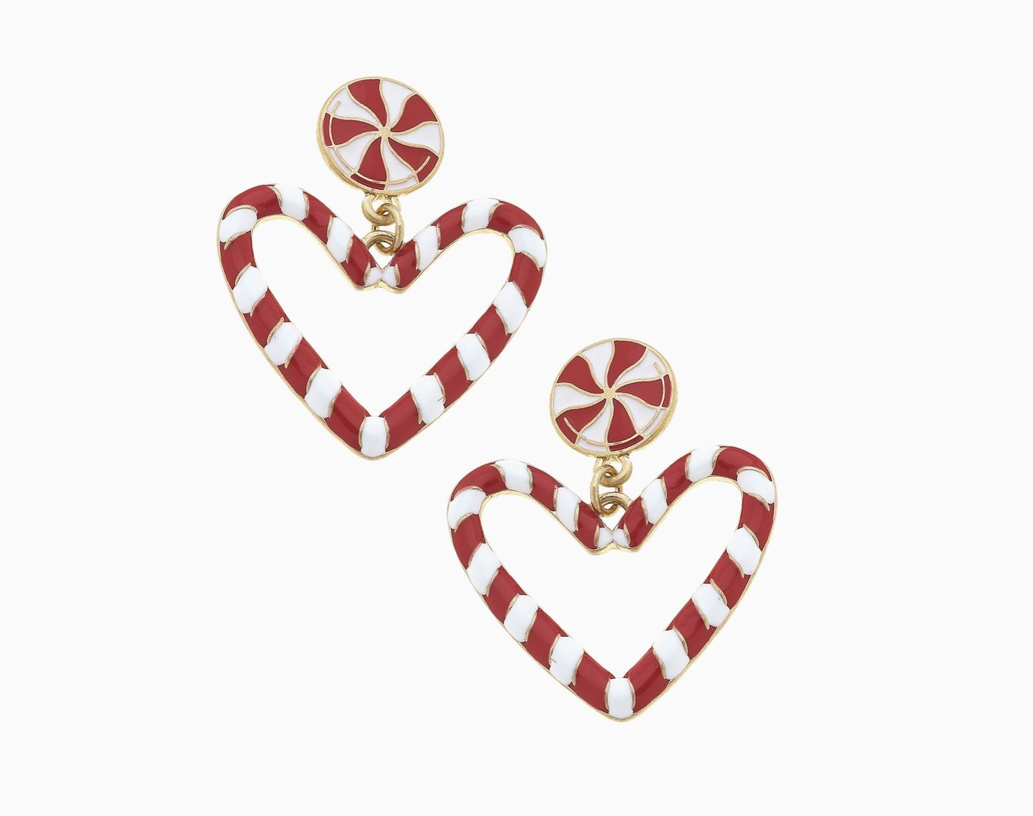 CANDY CANE HEART EARRINGS