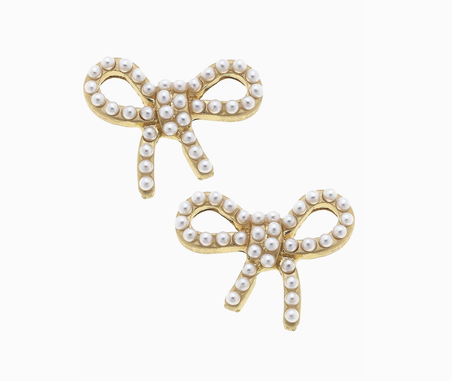 MARIAH PEARL STUDDED BOW EARRINGS