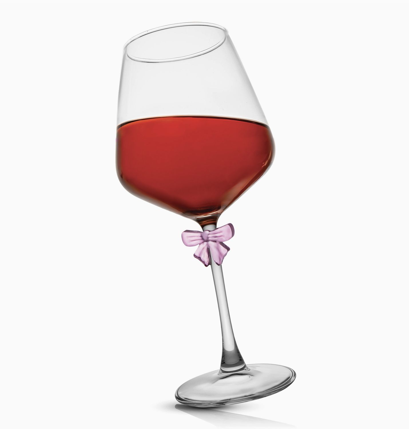 PINK BOW WINE GLASS