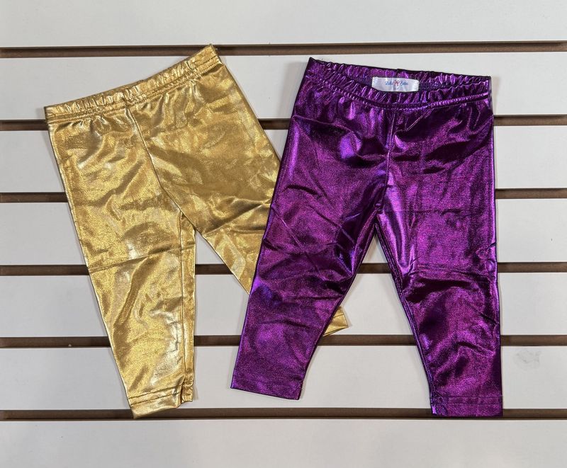 METALLIC PURPLE LEGGINGS- GIRLS