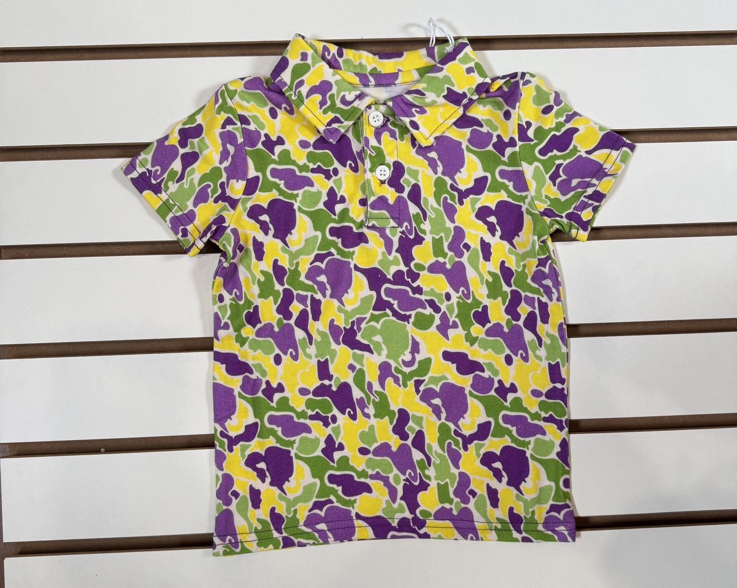 MARDI GRAS CAMO POLO