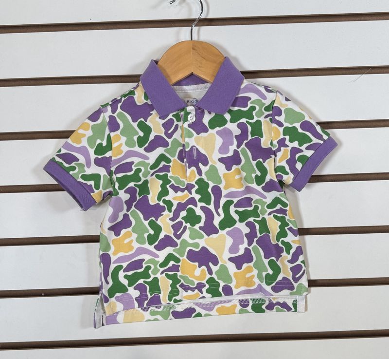 MARDI GRAS BLOCK CAMO POLO