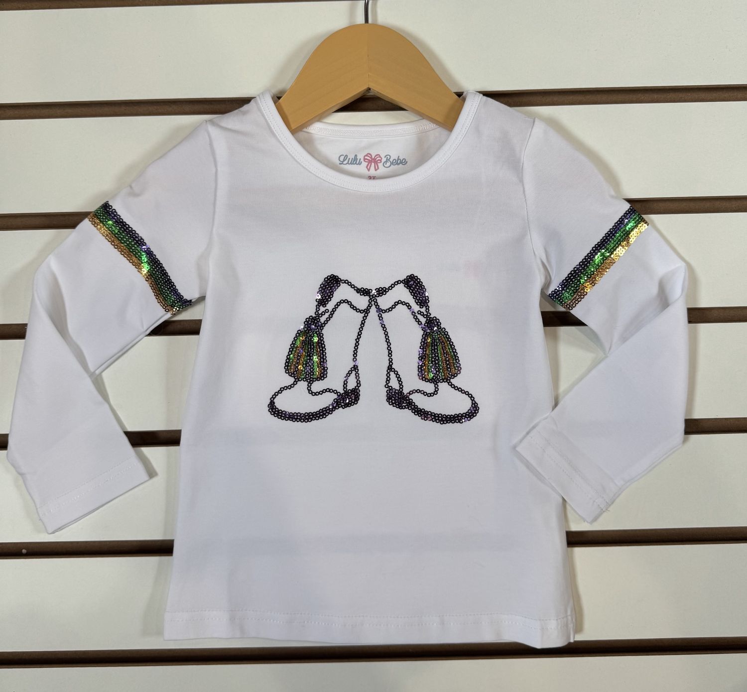 MARDI GRAS SEQUIN BOOT TEE- TODDLER
