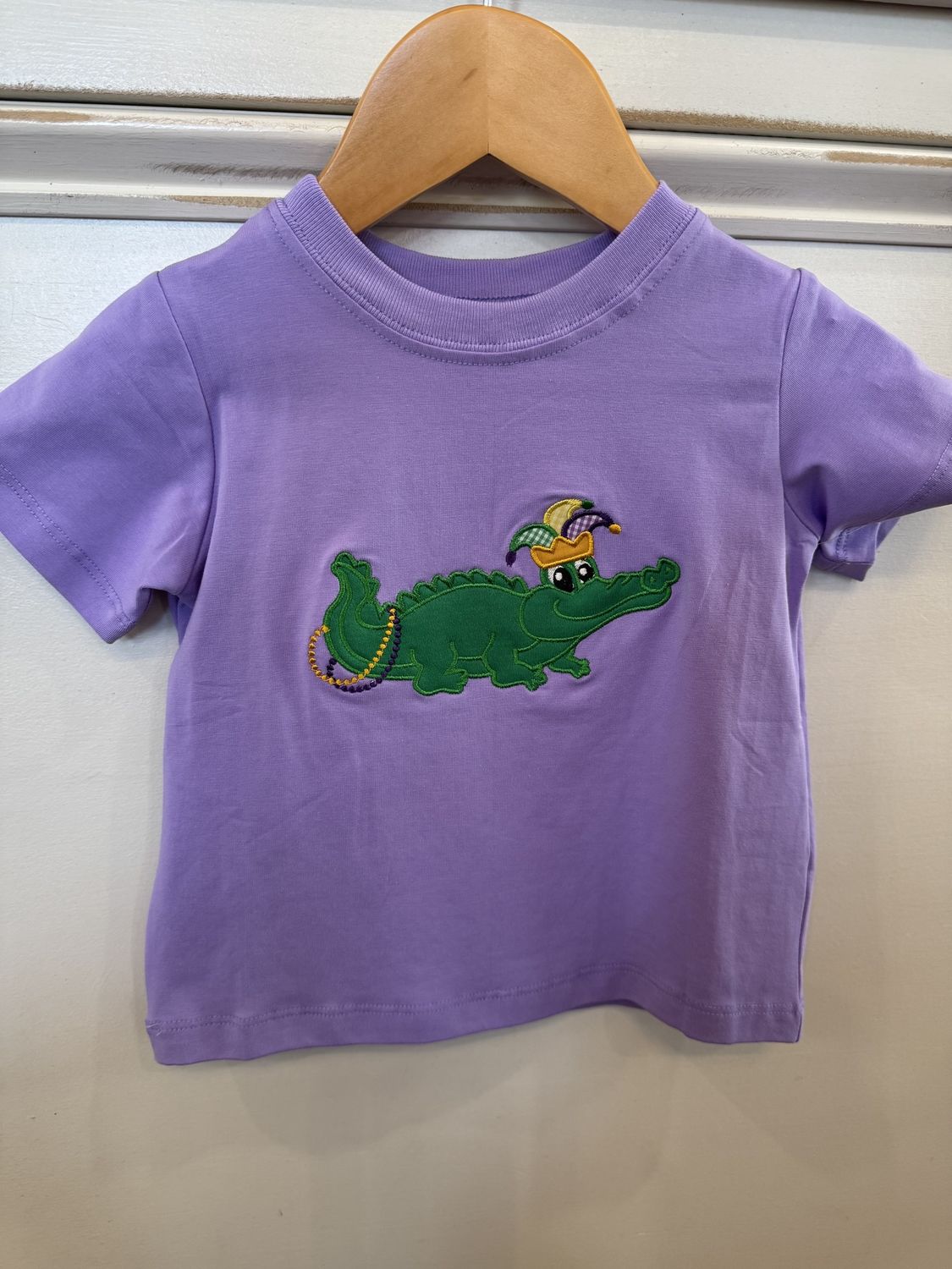 PURPLE HOUSTON SHIRT- MARDI GRAS GATOR