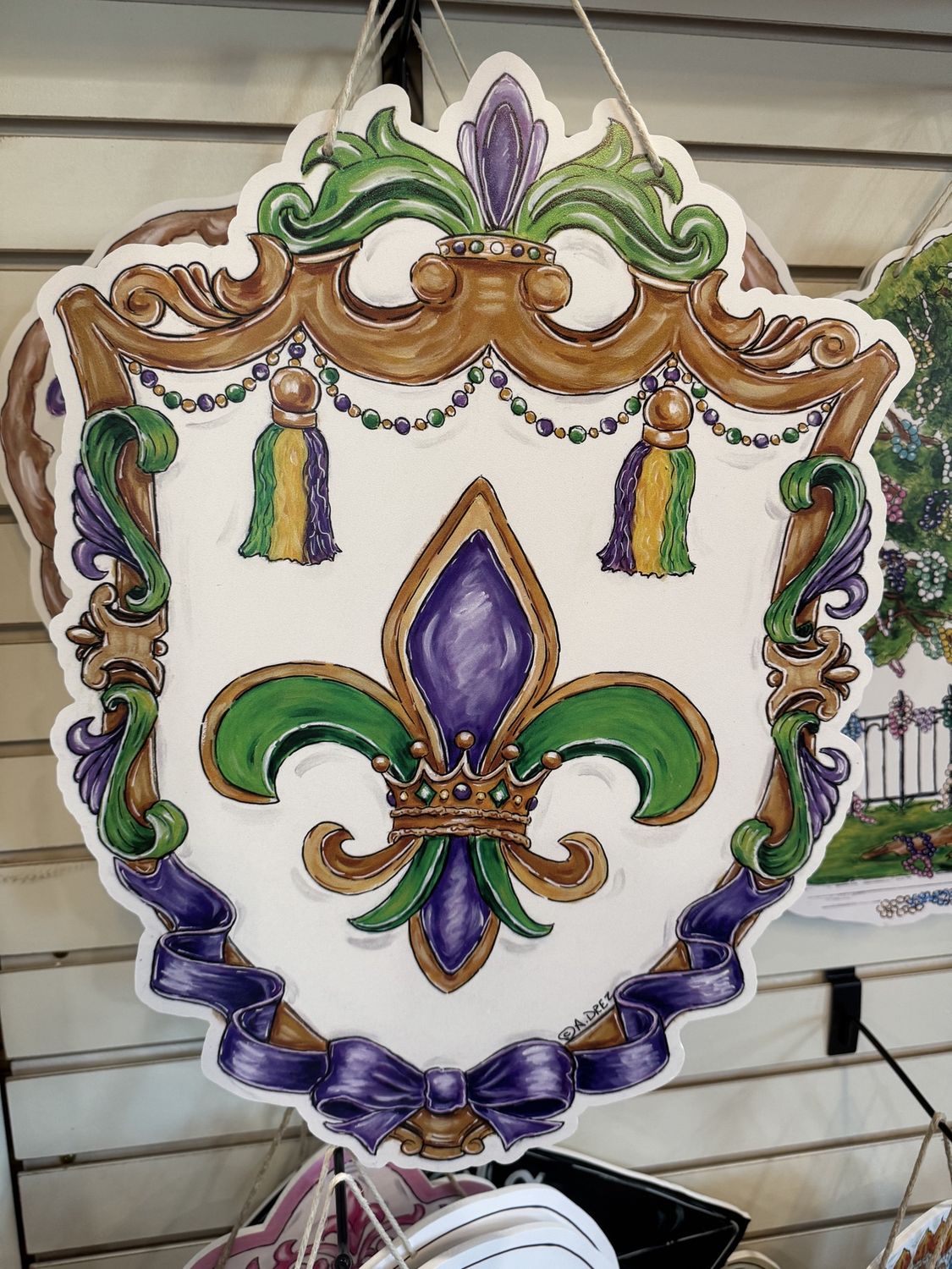 MARDI GRAS CREST DOOR HANGER