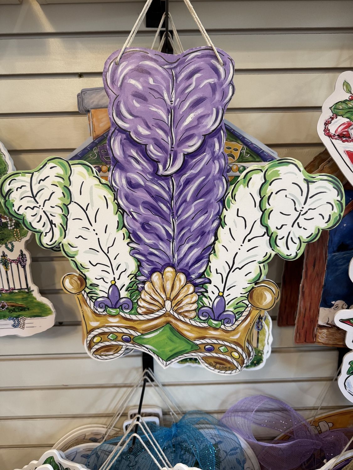 PLUME MARDI GRAS DOOR HANGER